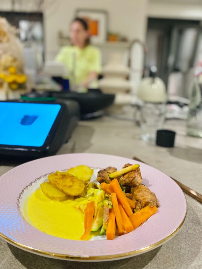 préparation plat avec robot thermomix